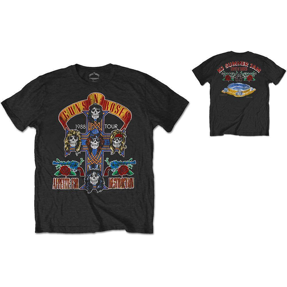 Guns N Roses Unisex T Shirt Nj Summer Jam 1988 Back Print 2 Sided